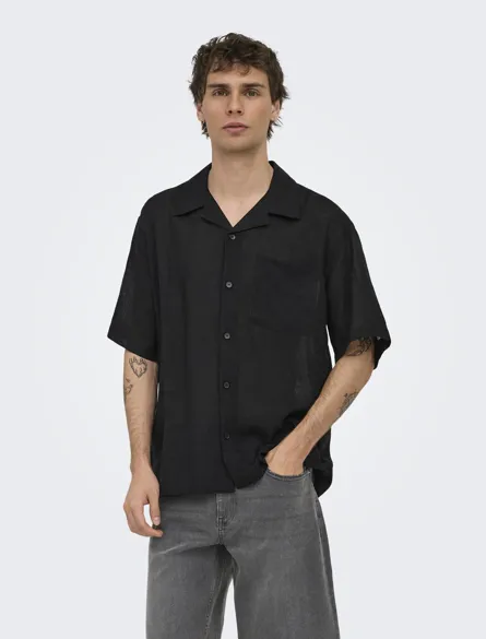 ONSLAURENCE LINEN RESORT COLLAR SS NOOS