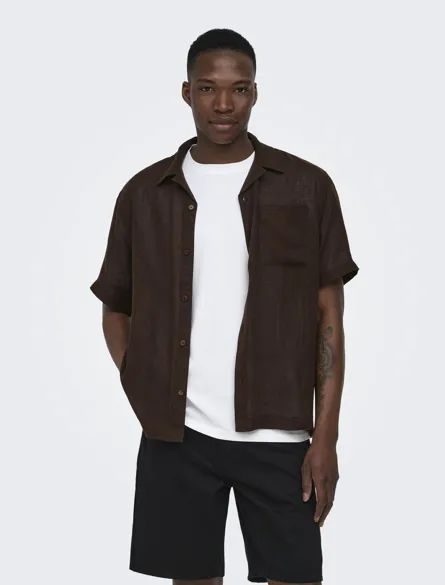 ONSLAURENCE LINEN RESORT COLLAR SS NOOS