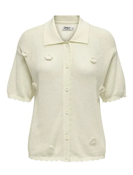 PGKRISTY Stijlvolle polo met korte mouwen met normale pasvorm en gehaakt detail