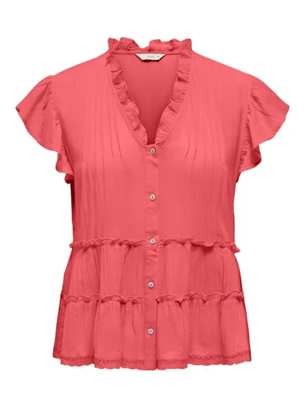 ONLASTER S/S V-NECK SHIRT WVN NOOS