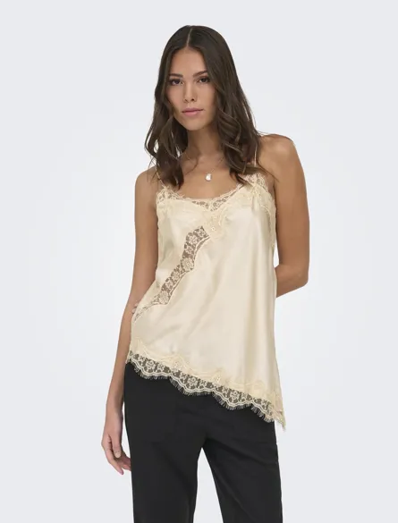 JDYFIFI S/L ASYM LACE SINGLET WVN NOOS
