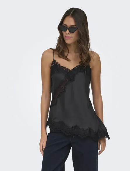 JDYFIFI S/L ASYM LACE SINGLET WVN NOOS