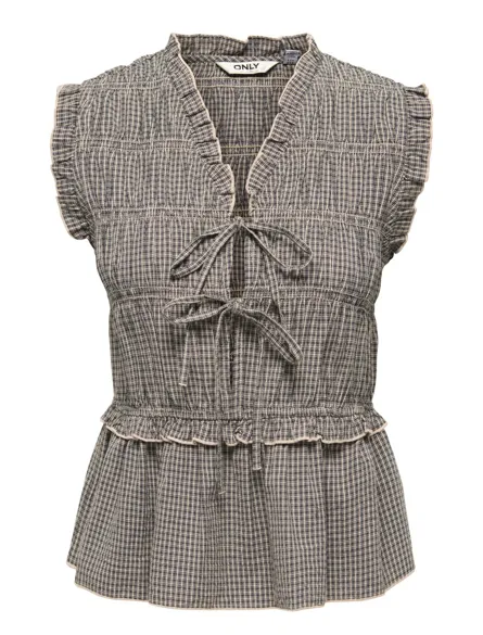 ONLVELINA S/L STRING TOP WVN EX