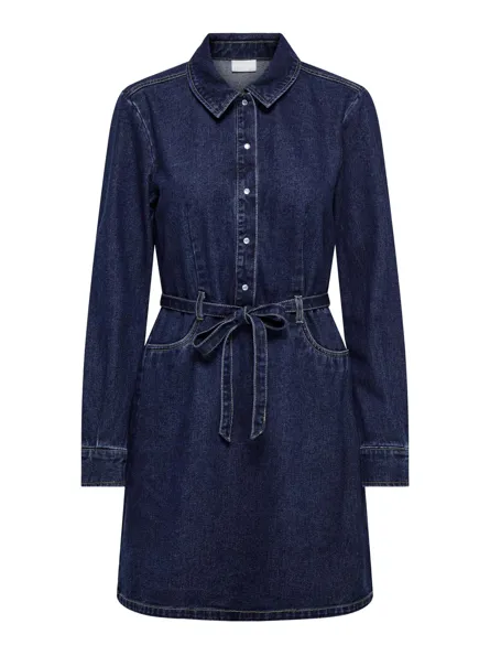 JDYDIANA L/S BUTTON BELT DRESS DNM