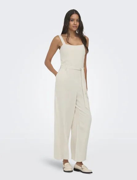 ONLSIESTA LINEN BL BELT JUMPSUIT PNT