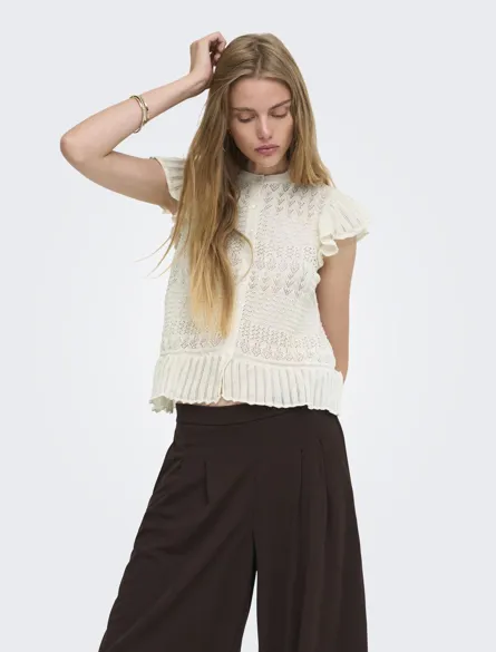 ONLELKI SS O-NECK STRUCTURE EX KNT