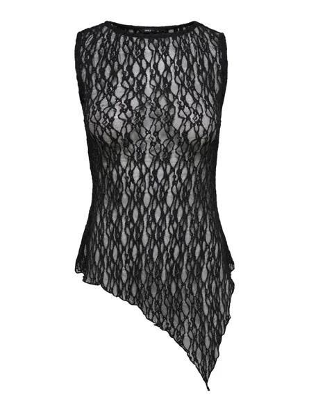 ONLLIVA S/L ASYMMETRIC LACE TOP JRS