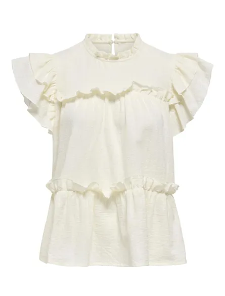 PGKAYA FRILL S/S TOP WVN