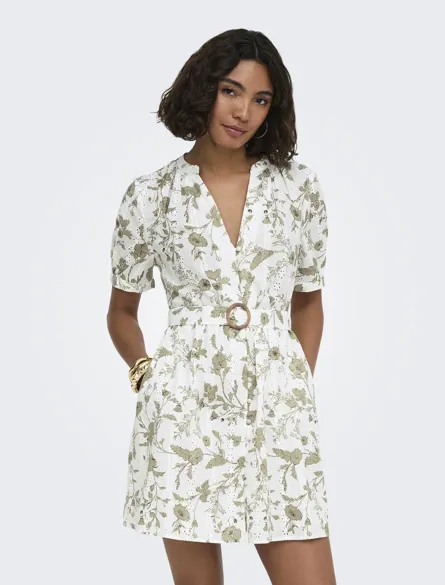 ONLNATHY S/S SHORT BELT DRESS WVN EX