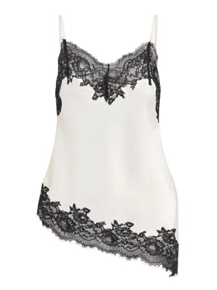 STUESSA SATIN LACE ASYM SINGLET WVN