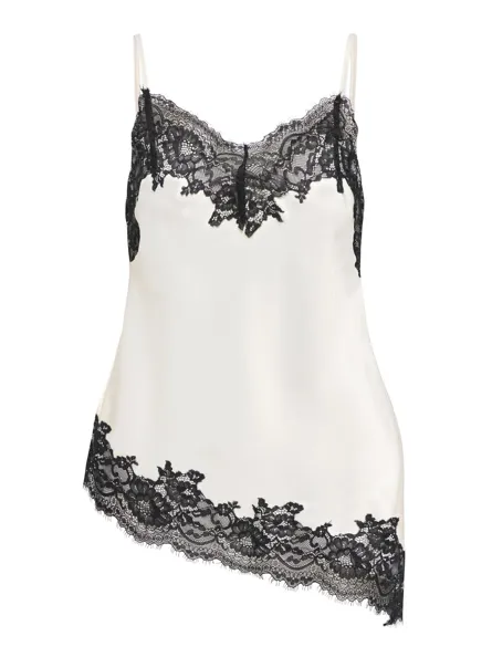 STUESSA SATIN LACE ASYM SINGLET WVN