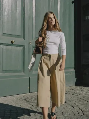 STUPISA WIDE CULOTTES PANT WVN