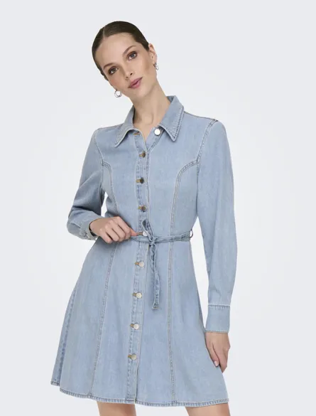 JDYKAMMA LS BELT SHORT DRESS DNM