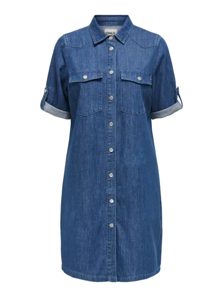 ONLLENA S/S BUTTON DRESS AKM DNM