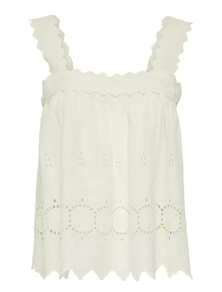 PGVALLY EMB STRAP TOP WVN