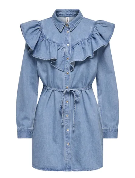 ONLINDIGO LS FRILL DNM DRESS CS