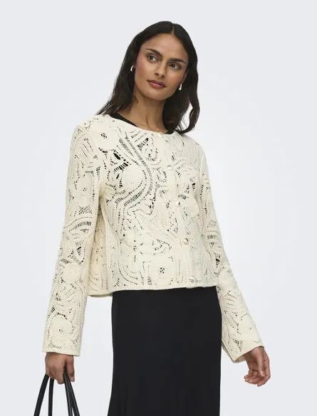 JDYZANKA L/S CROCHET CARDIGAN JRS