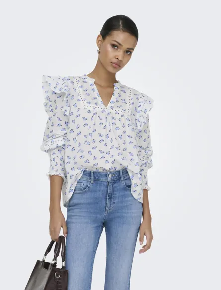 ONLIDRIS LS FRILL TAPE TOP NOOS WVN
