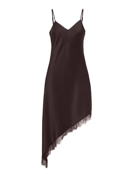 STULUMA SATIN LACE SLIP DRESS WVN