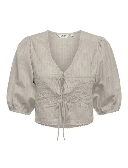 ONLNORA SS TIE TOP WVN