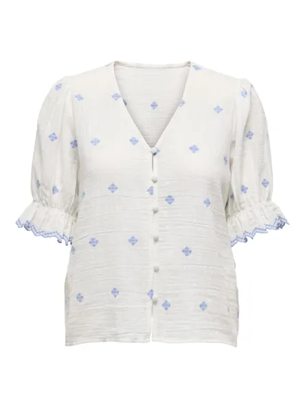 PGADALINE Button Down Collar Skjorte med Frills for hverdagsbruk
