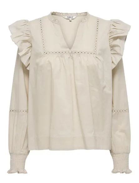 ONLIDRIS LS FRILL TAPE TOP NOOS WVN