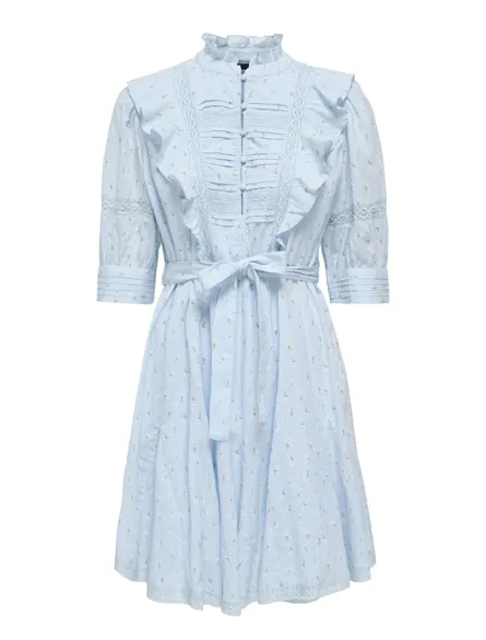 PGBENEDICTE AOP DETAIL DRESS WVN CS