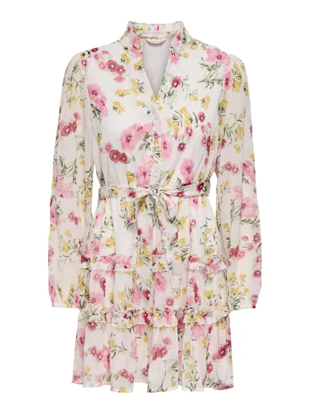 PGAGNES L/S SHORT DRESS WVN CS