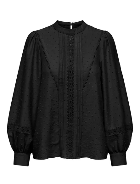 JDYTRAIN DOBBY L/S LACE HIGHNECK TOP EXP