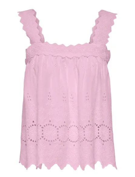 PGVALLY EMB STRAP TOP WVN