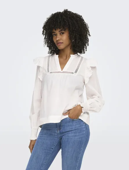 ONLIDRIS LS FRILL TAPE TOP NOOS WVN