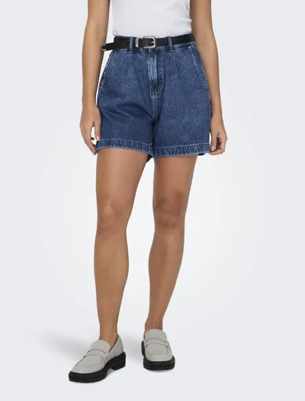 ONLPETRA Sommer High Waist Denim Shorts med baklommer