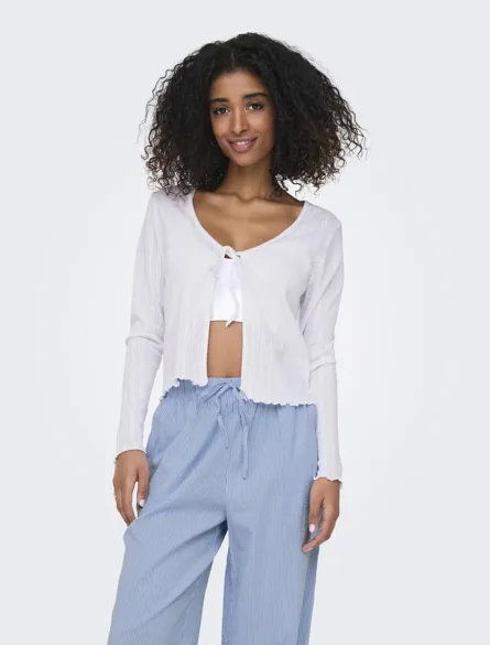 ONLCARLOTTA Regular Fit strikket Cardigan for ungdom med snorfesting