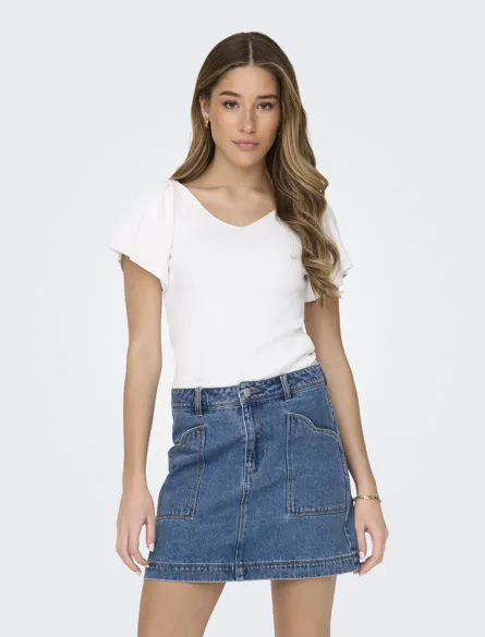 ONLLEELO Ribbet topp