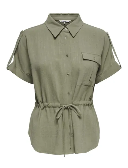 ONLSIESTA S/S LINEN BL UTILITY SHIRT PNT