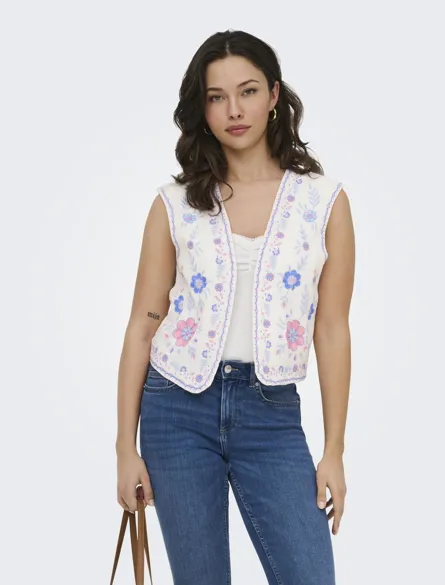ONLTHYRA SL EMB VEST WVN CS