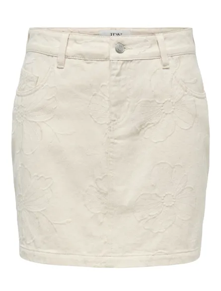 JDYHAVANNA HW EMB ECRU SKIRT DNM