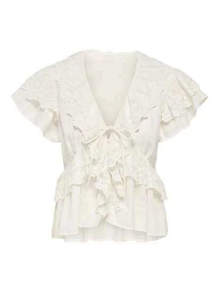 PGRUBY S/S FRILL LACE TOP WVN