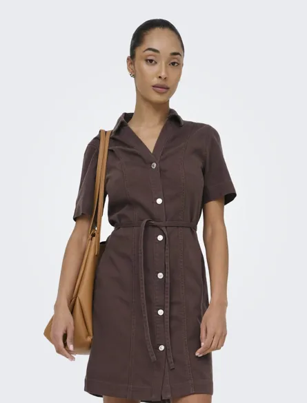 ONLFINA-SOFT S/S BELT DRESS PNT
