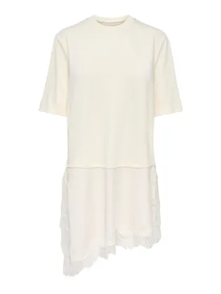 STUMATO S/S SATIN LONG LACE TEE SWT