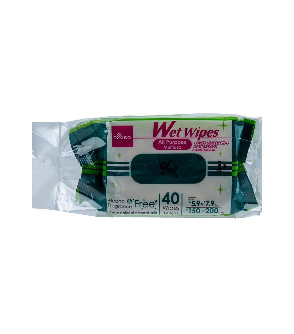 Wet Wipes, Green & White (2 Bags) - 40 Wipes Each