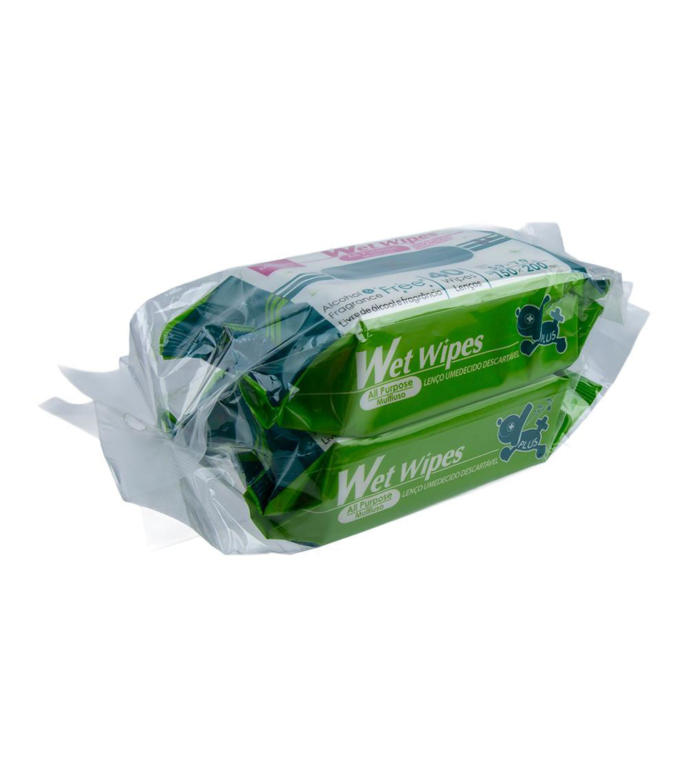 Wet Wipes, Green & White (2 Bags) - 40 Wipes Each