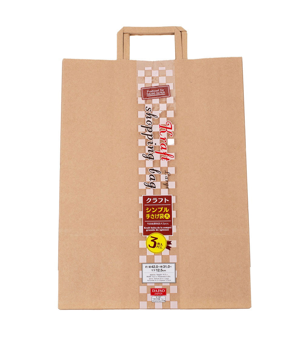 Kraft Shopping Bags - Large Size, Pack of 3