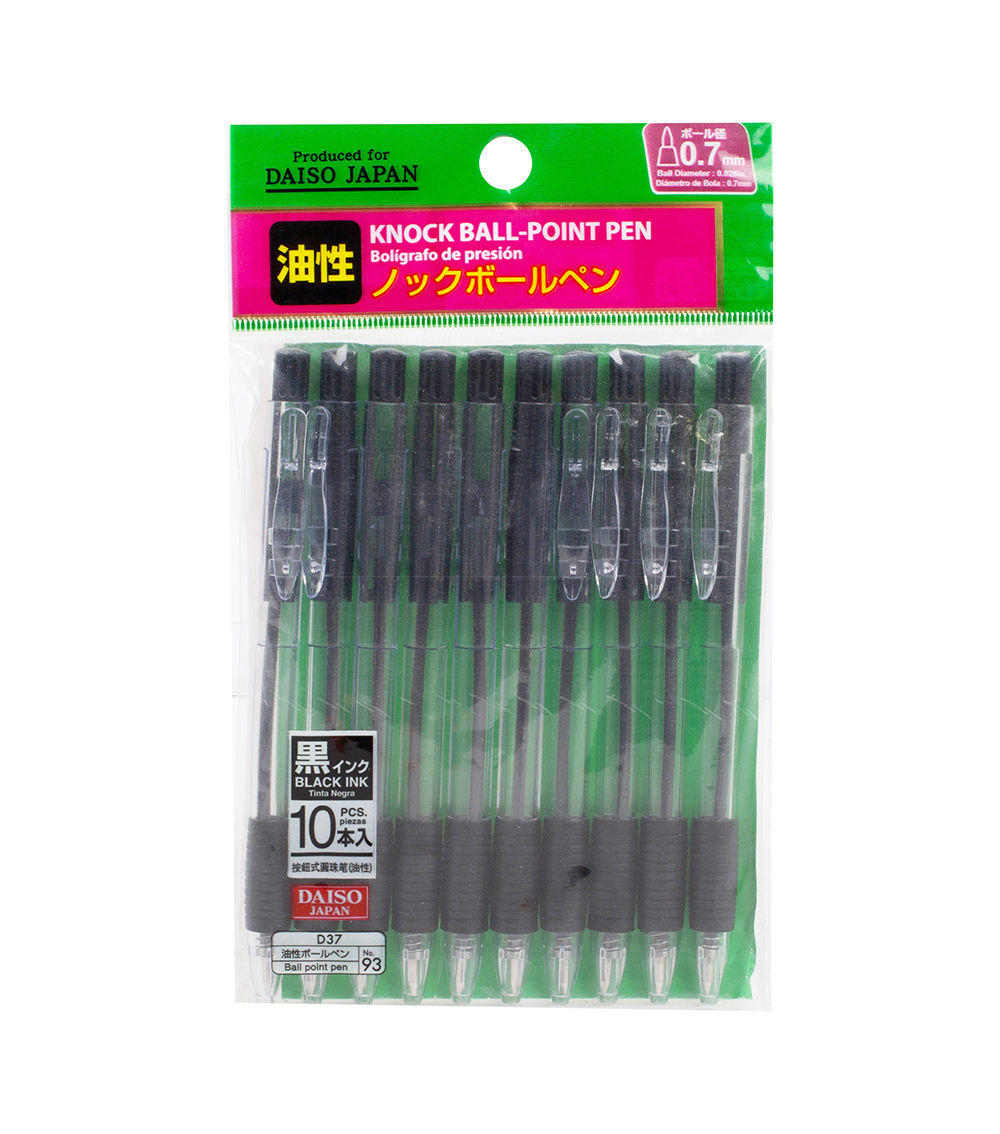 Knock Ballpoint Pen – Black (10-Pack)
