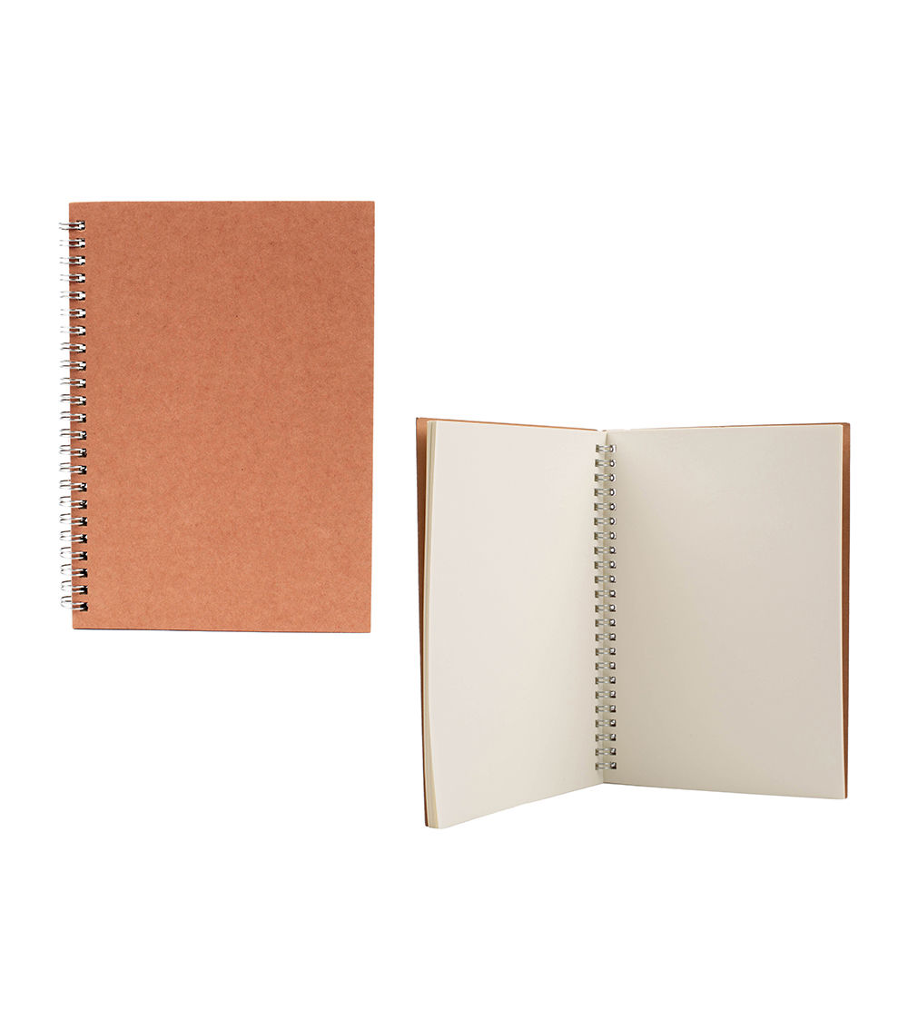 Double Ringed Spiral Notebook -A5 - Craft Cover - 80 Pages-