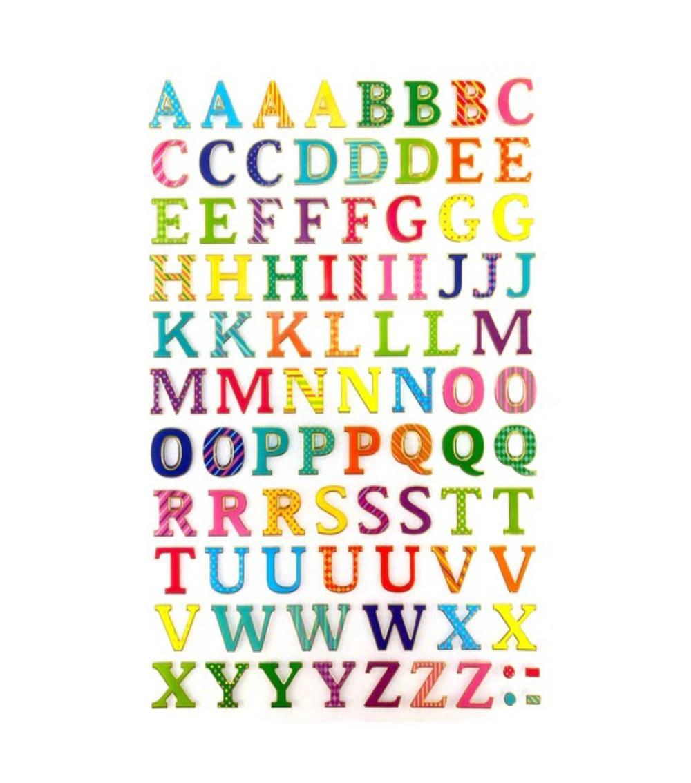 Alphabet Sticker Collection, Multicolor