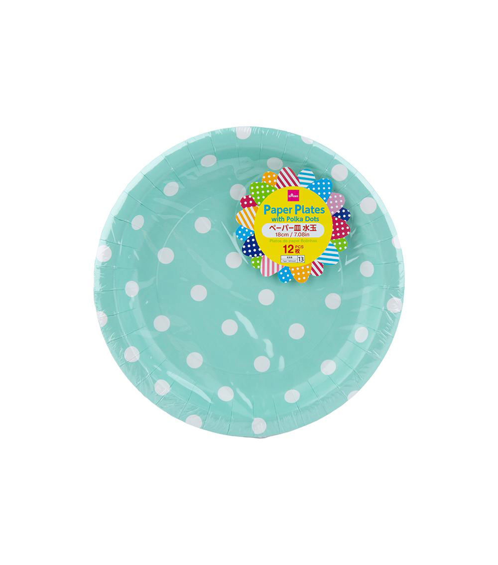 Paper Plates with Polka Dots, Assorted (1 pc)
