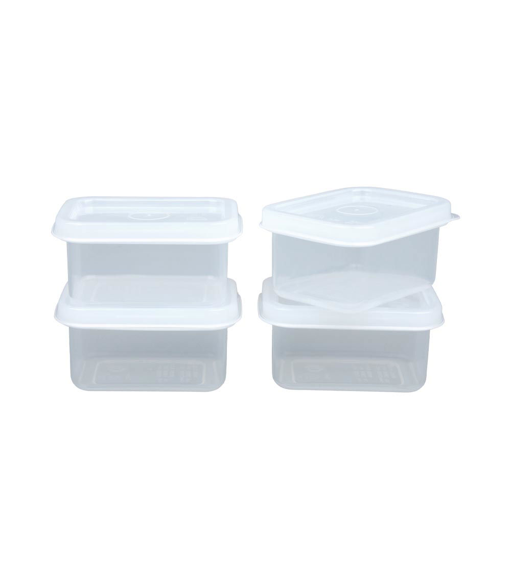 Rectangular Mini Containers, Clear (4 pcs) - 70ml