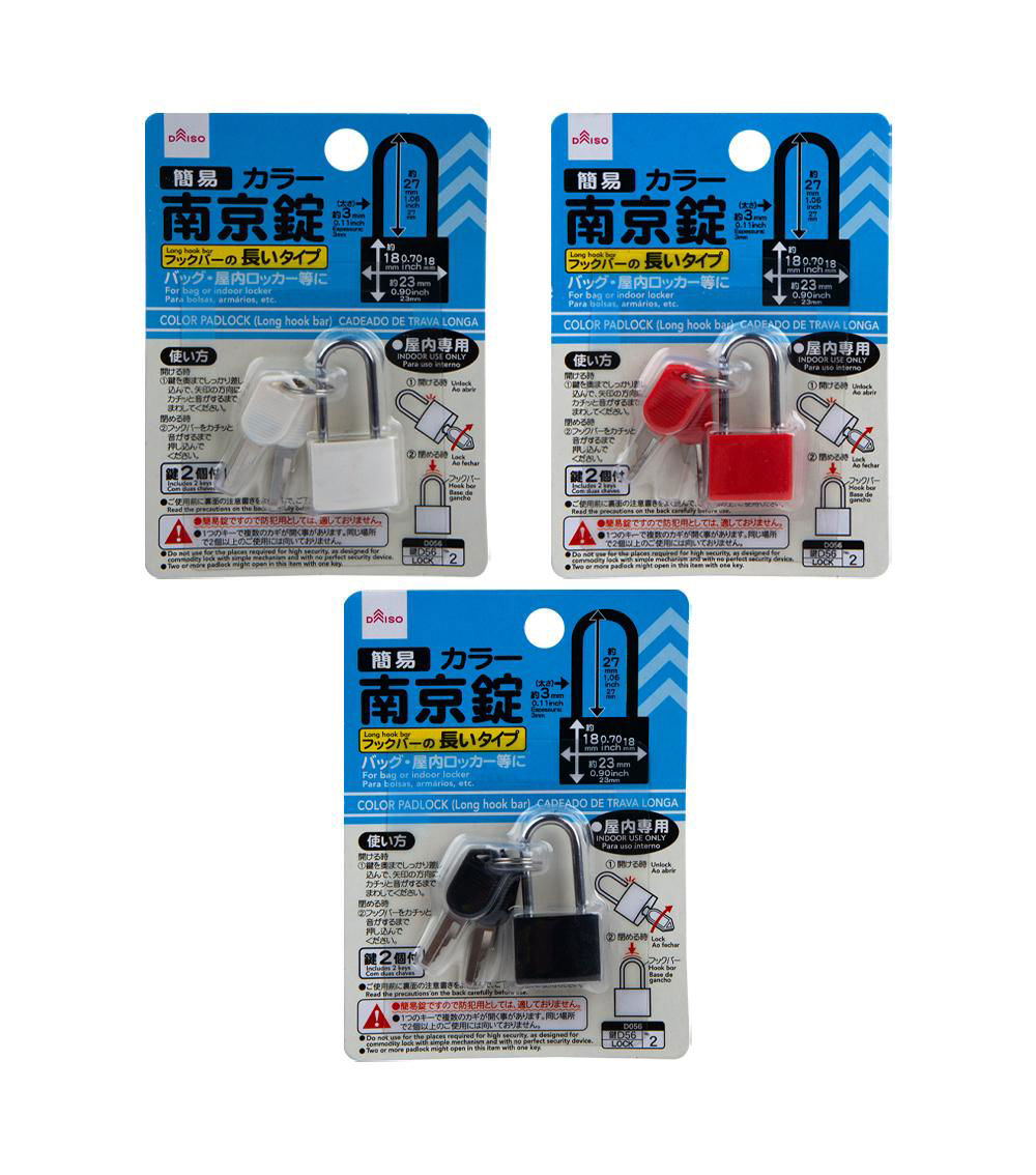 Long Shackle Color Padlocks - Assorted (1 pc)