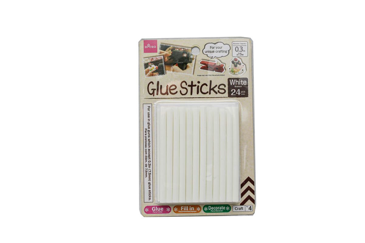 Silicone Hot Glue Gun Refill Sticks – White – Pack of 24